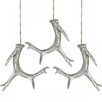 Prodotto Ciondolo natalizio deco antler avvento argento 15cm 4pz