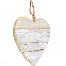 Prodotto Cuore in legno, cuore decorativo da appendere, cuore deco bianco 20cm