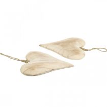 Prodotto Cuore in legno, cuore decorativo da appendere, decorazione cuore H16cm 2 pz