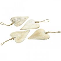Prodotto Cuore in legno, cuore decorativo da appendere, decorazione cuore H10cm 4 pz