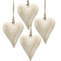 Cuore in legno, cuore decorativo da appendere, decorazione cuore H10cm 4 pezzi