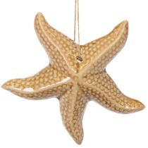 Prodotto Decorazione a forma di stella marina in ceramica da appendere, per un tocco marittimo, decorazione estiva per la casa, 12 cm, 2 pezzi