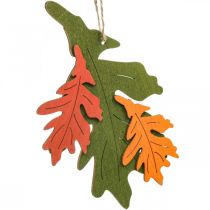 Ciondolo deco autunnale foglie di legno foglia di quercia 17 cm 6 pezzi