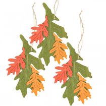 Ciondolo decorativo autunnale foglie di legno foglia di quercia 17 cm 6 pezzi
