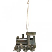 Prodotto Locomotiva ornamentale per albero di Natale, in metallo, alta 7,5 cm.