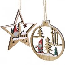 Ciondolo natalizio addobbi albero natale gnomo 8/10cm 12pz