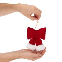 Prodotto Fiocco in tessuto di flanella con bordo in peluche, da appendere, 15 cm