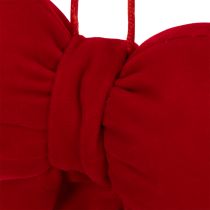 Prodotto Fiocco in tessuto di flanella con bordo in peluche, da appendere, 15 cm
