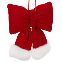 Prodotto Fiocco in tessuto di flanella con bordo in peluche, da appendere, 15 cm