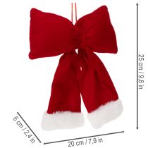 Prodotto Fiocco decorativo in flanella con bordo in peluche per appenderlo, 25 cm