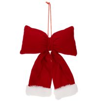 Prodotto Fiocco decorativo in flanella con bordo in peluche per appenderlo, 25 cm