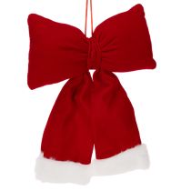Prodotto Fiocco decorativo in flanella con bordo in peluche per appenderlo, 25 cm