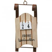 Prodotto Decorativo slitta calendario in legno avvento ruggine L14,5 cm 2 pezzi