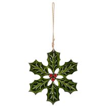 Prodotto Decorazione natalizia a forma di agrifoglio, da appendere, 26 cm