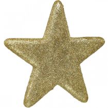 Decorazione natalizia ciondolo stella glitter dorato 18,5 cm 4 pezzi