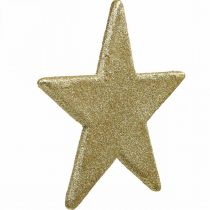 Ciondolo stella decorazione natalizia glitter dorato 30cm 2pz