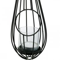 Lanterna da appendere decorazione pendente gocce nero 52cm