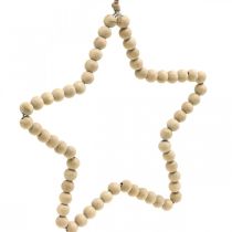 Prodotto Perline di legno decorative natalizie cuore stella albero H16cm 3 pz