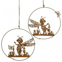 Prodotto Ape decorativa in metallo ruggine decorazione da giardino da appendere Ø14cm 4 pezzi