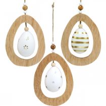 Prodotto Uovo di Pasqua da appendere con motivo uova decorazione pasquale H12cm 3 pz