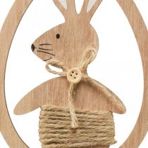 Prodotto Ciondolo decorativo decorazione pasquale in legno coniglio nell&#39;uovo 9×1,5×23 cm 6 pezzi