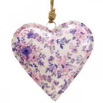 Ciondolo decorativo cuore in metallo fiori decorativi 16x16x2,5 cm 3 pezzi