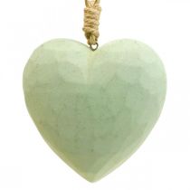 Appendiabiti cuore in legno cuore in legno deco verde 12 cm 3 pezzi