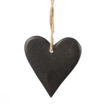 Prodotto Decorazione da appendere cuore in ardesia cuori decorativi neri 7 cm 6 pezzi