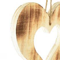 Prodotto Appendino decorativo cuori in legno cuore in cuore fiammato 15x15 cm 4pz