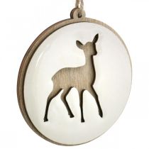 Prodotto Addobbo natalizio con cervo Medaglione in legno Ø9,5cm 6pz