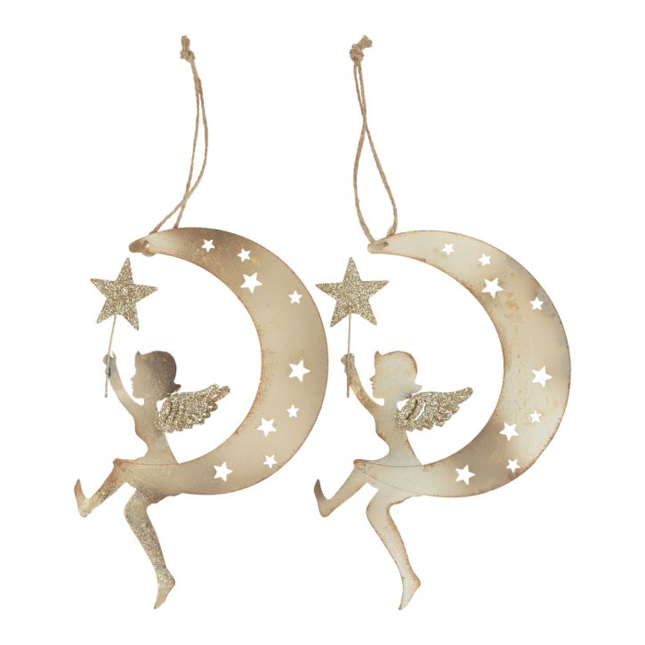 Prodotto Ciondolo angelo stella Decorazione natalizia da appendere H19 cm 2 pezzi