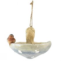 Fungo decorativo con decorazione autunnale di uccelli da appendere Ø15cm H12cm