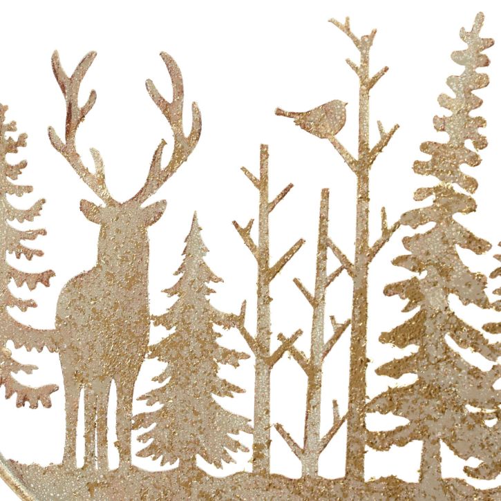 Prodotto Anello decorativo in metallo decorazione cervo forestale oro vintage Ø22,5 cm