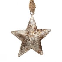 Prodotto Decorazione da appendere decorazione stella Natale metallo argento 11 cm 3 pezzi