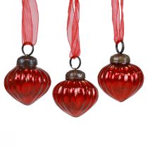 Prodotto Appendini decorativi in vetro per decorazioni natalizie vetro rosso 3,5×4 cm 12 pz