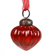 Prodotto Appendini decorativi in vetro per decorazioni natalizie vetro rosso 3,5×4 cm 12 pz