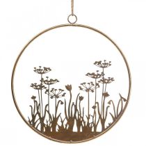 Decorazione murale fiori decorazione in metallo da appendere oro antico Ø38cm