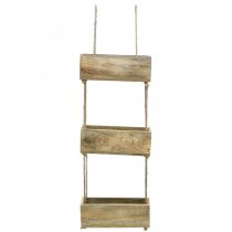 Cassette per piante su corda, mensola per piantare, decorazione in legno colori naturali L98cm L30cm