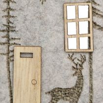 Prodotto Casetta da appendere decorazione natalizia in feltro beige 15 cm 6 pz