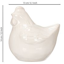 Prodotto Statuetta di gallina, smaltata lucida, per arredamento moderno, 17 cm, 2 pezzi