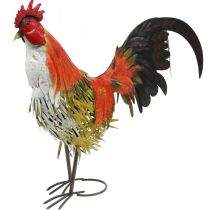 Gallo decorativo in metallo colorato decorazione da giardino figura decorazione in metallo 58 × 13 × 50 cm