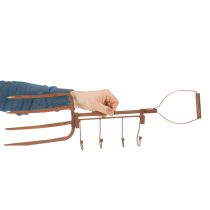 Prodotto Binario portaganci in metallo arrugginito, forcone decorativo per fieno, decorazione da giardino, 4 ganci, 62 cm