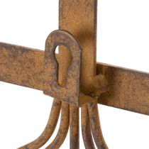 Prodotto Gancio appendiabiti per attrezzi da giardino, decorazioni da giardino, rastrello, vanga e zappa; appendiabiti in metallo arrugginito, lunghezza 33,5 cm.