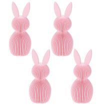 Prodotto Coniglietto pasquale decorativo in plastica Design carta rigata 11 cm, 4 pezzi