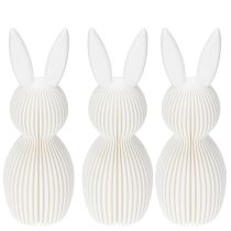 Prodotto Statuina decorativa a forma di coniglio con aspetto piegato per un arredamento moderno, soggiorno o ufficio, 13 cm, 3 pezzi
