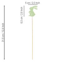 Prodotto Conigli decorativi su un bastoncino come accenti grafici per tavoli e fioriere, 31,5 cm, 16 pezzi