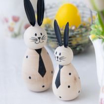 Prodotto Figura decorativa in legno a forma di coniglio, perfetta per una decorazione tranquilla e senza tempo, 15 cm, 2 pezzi
