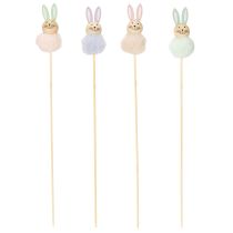 Prodotto Soffici figurine di coniglietti pasquali su bastoncino per allegre Pasque Decorazione stanza i fiori 34 cm, 12 pezzi