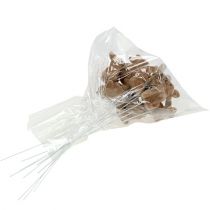 Prodotto Coniglietto floccato su filo marrone 4 cm - 6 cm 12 pz