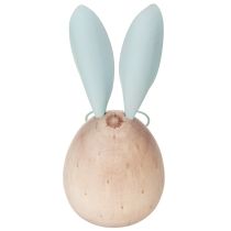 Prodotto Figure decorative di conigli in legno con facce per accenti giocosi su tavoli e scaffali, 14 cm, 3 pezzi